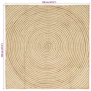 Χαλί Περιοχής Λευκό 120 x 120 cm Γιούτα