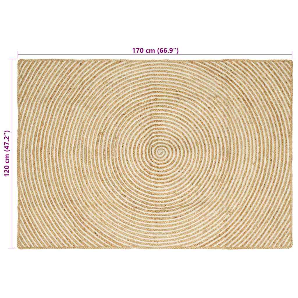 Χαλιά χώρου Λευκό 120 x 170 cm Γιούτα