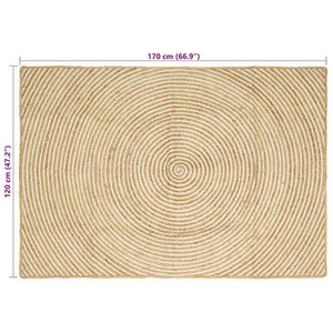 Χαλί Περιοχής Λευκό 120 x 170 cm Γιούτα