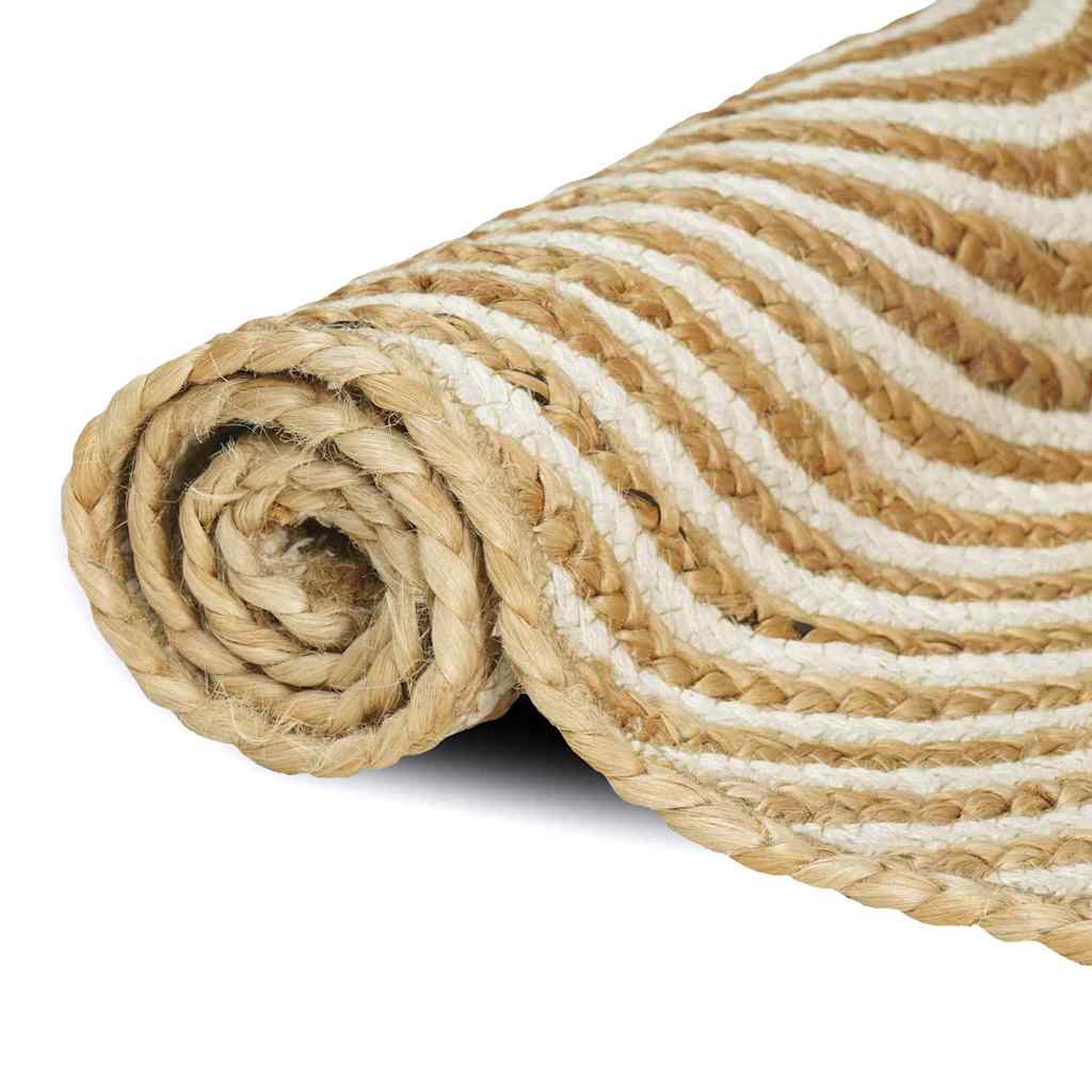 Χαλί Φυσικό και Λευκό 140 x 200 cm Γιούτα