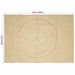 Χαλί Περιοχής Λευκό 160 x 230 cm Γιούτα