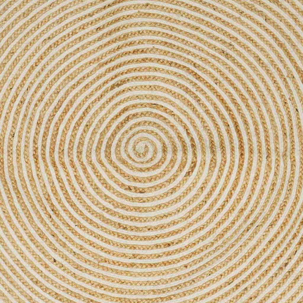 Χαλί Φυσικό και Λευκό 240 x 240 cm Γιούτα