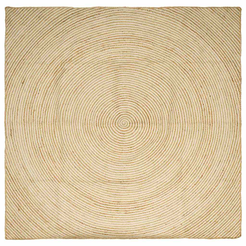 Χαλί Φυσικό και Λευκό 240 x 240 cm Γιούτα