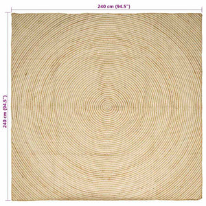 Χαλιά χώρου Λευκό 240 x 240 cm Γιούτα
