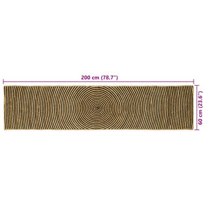Χαλί Περιοχής Μαύρο 60 x 200 cm Γιούτα