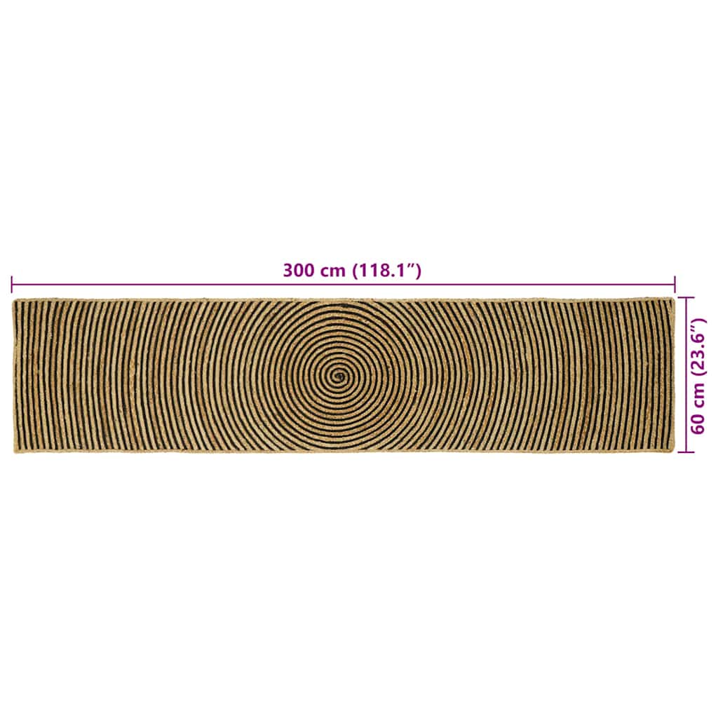 Χαλιά χώρου Μαύρο 60 x 300 cm Γιούτα