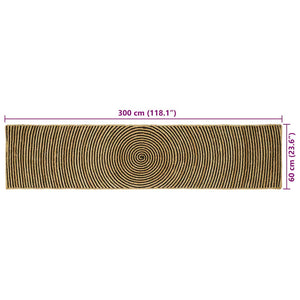 Χαλί Περιοχής Μαύρο 60 x 300 cm Γιούτα