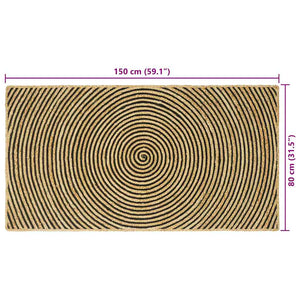 Χαλιά χώρου Μαύρο 80 x 150 cm Γιούτα