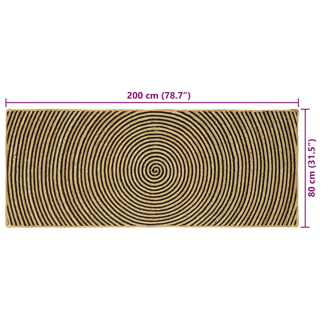 Χαλιά χώρου Μαύρο 80 x 200 cm Γιούτα