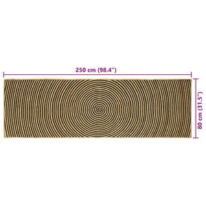 Χαλί Περιοχής Μαύρο 80 x 250 cm Γιούτα