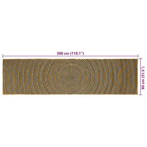 Χαλί Περιοχής Μαύρο 80 x 300 cm Γιούτα