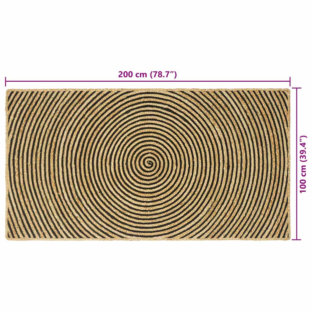 Χαλιά χώρου Μαύρο 100 x 200 cm Γιούτα