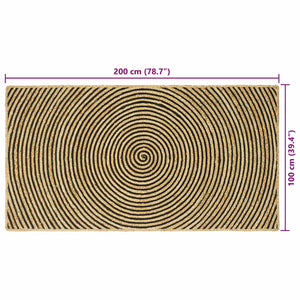 Χαλί Περιοχής Μαύρο 100 x 200 cm Γιούτα