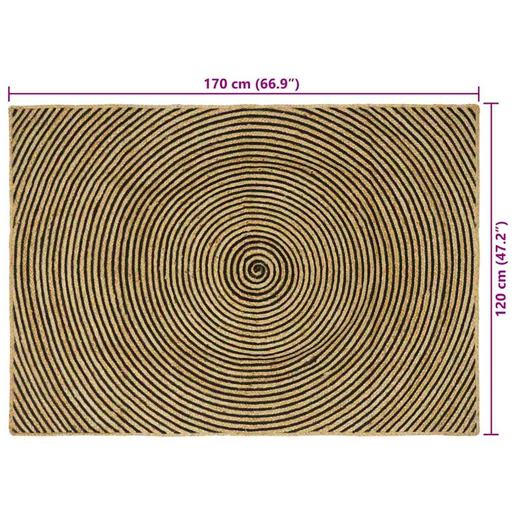 Χαλιά χώρου Μαύρο 120 x 170 cm Γιούτα