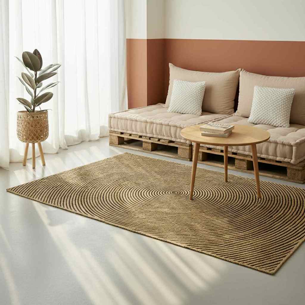 Χαλιά χώρου Μαύρο 140 x 200 cm Γιούτα