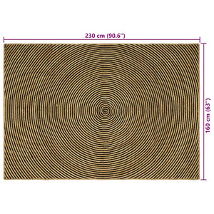 Χαλί Περιοχής Μαύρο 160 x 230 cm Γιούτα