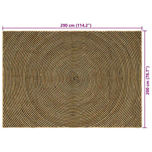 Χαλί Περιοχής Μαύρο 200 x 290 εκ. Γιούτα