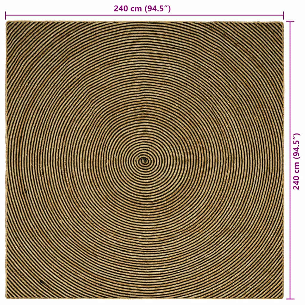 Χαλιά χώρου Μαύρο 240 x 240 cm Γιούτα