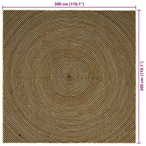 Χαλιά χώρου Μαύρο 300 x 300 cm Γιούτα