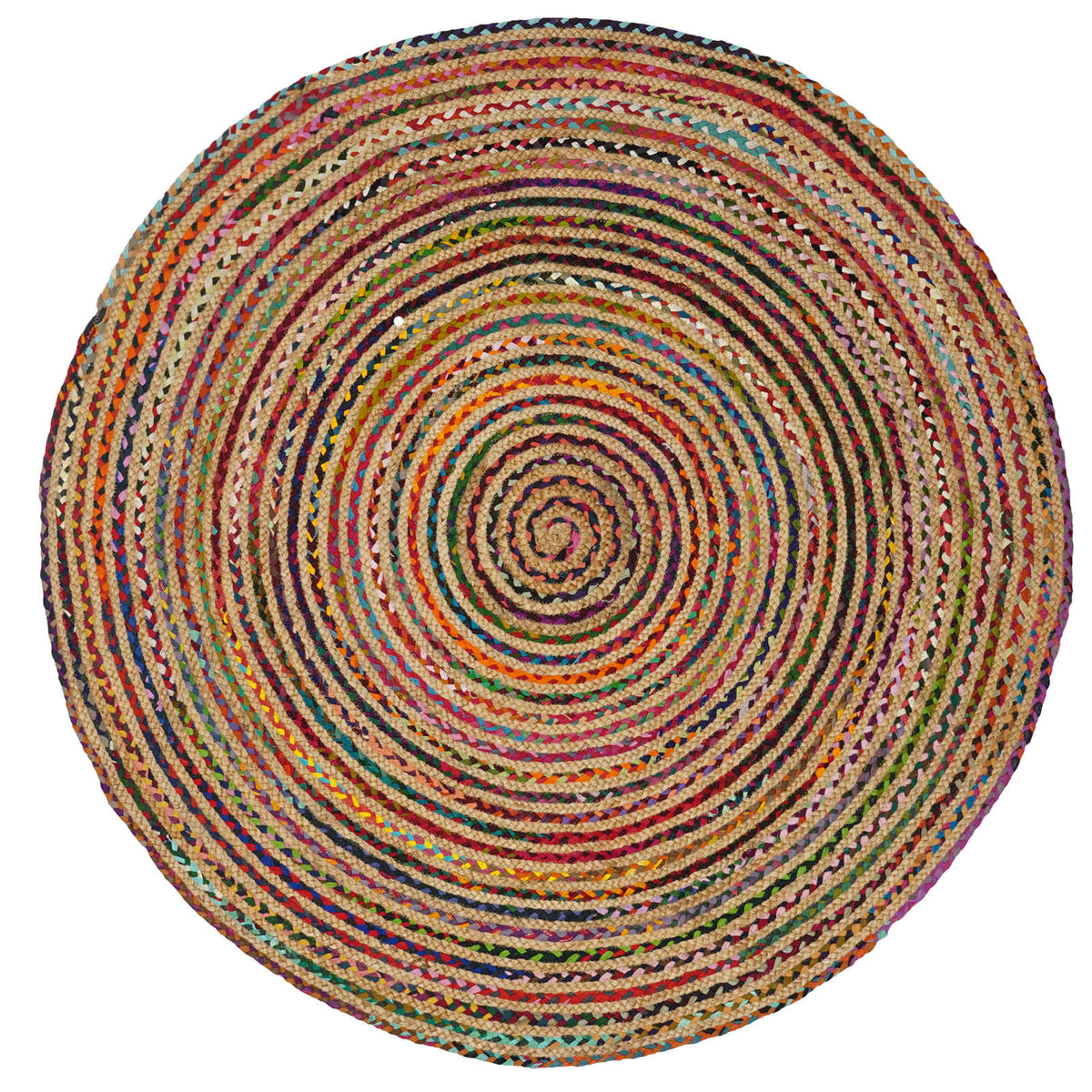 Χαλί Περιοχής Πολύχρωμο Ø 240 εκ. Γιούτα