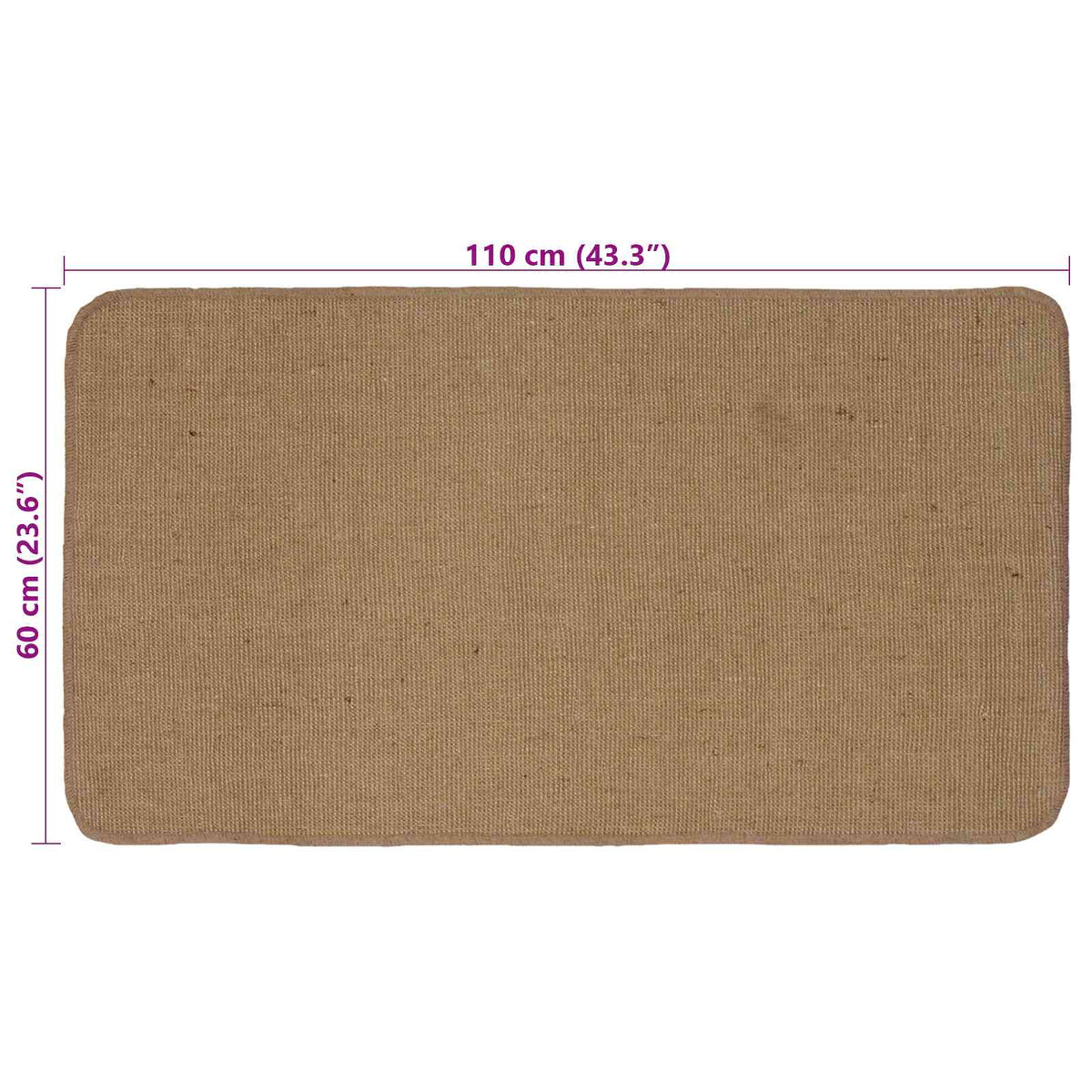 Χαλί Περιοχής Ανοιχτό καφέ 60 x 110 cm Γιούτα - Pakobazaar