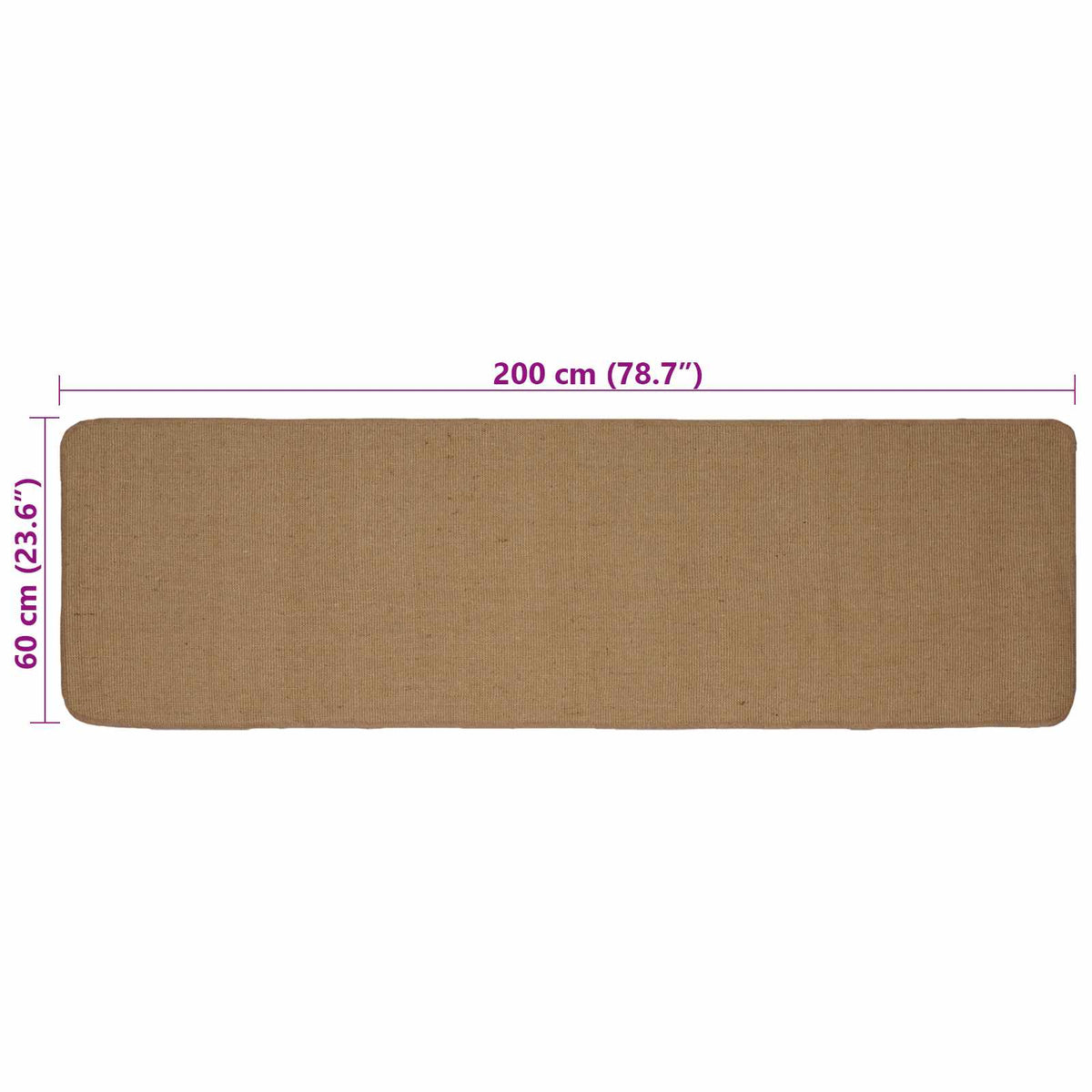 Χαλί Περιοχής Ανοιχτό καφέ 60 x 200 cm Γιούτα