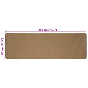 Χαλί Περιοχής Ανοιχτό καφέ 80 x 200 cm Γιούτα - Pakobazaar