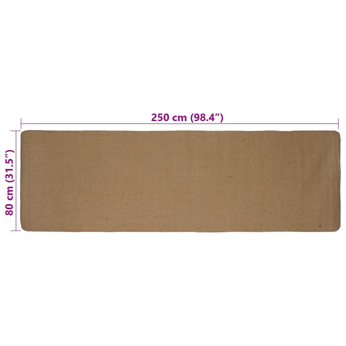 Χαλί Περιοχής Ανοιχτό καφέ 80 x 250 cm Γιούτα - Pakobazaar