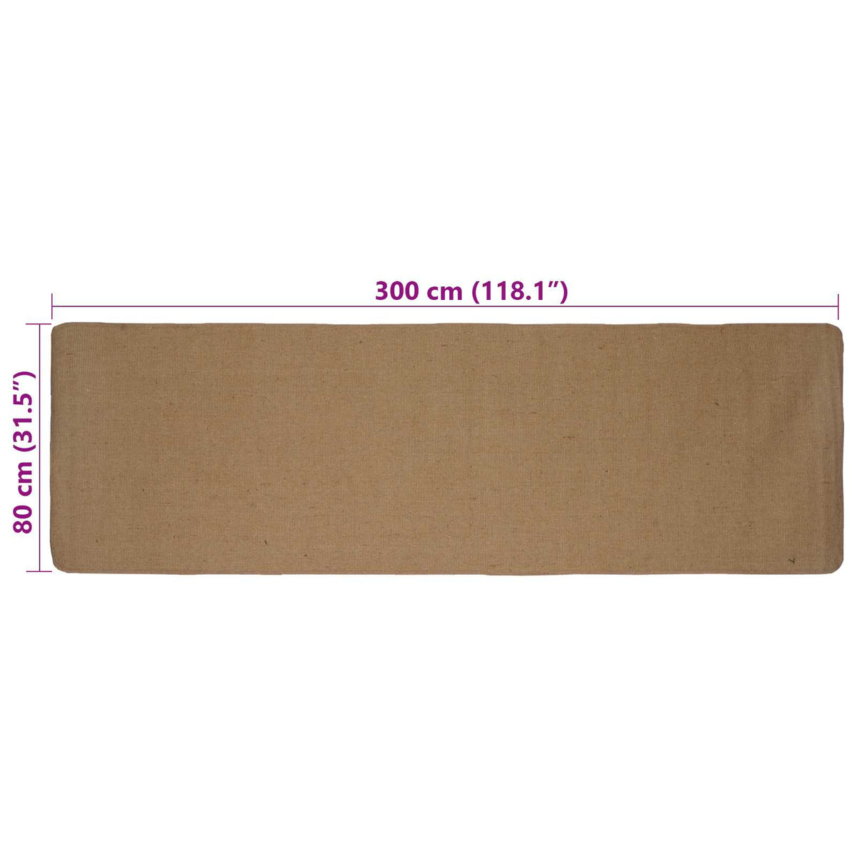 Χαλί Περιοχής Ανοιχτό καφέ 80 x 300 cm Γιούτα - Pakobazaar
