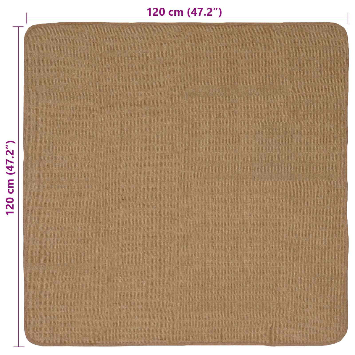 Χαλί Περιοχής Ανοιχτό καφέ 120 x 120 cm Γιούτα - Pakobazaar