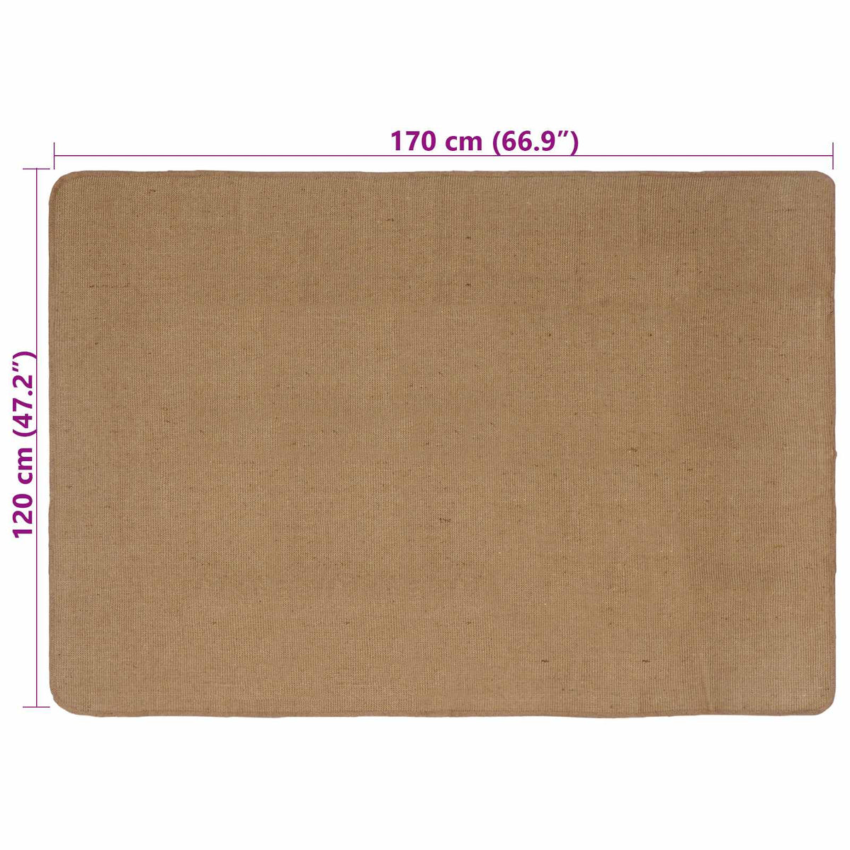Χαλί Περιοχής Ανοιχτό καφέ 120 x 170 cm Γιούτα - Pakobazaar