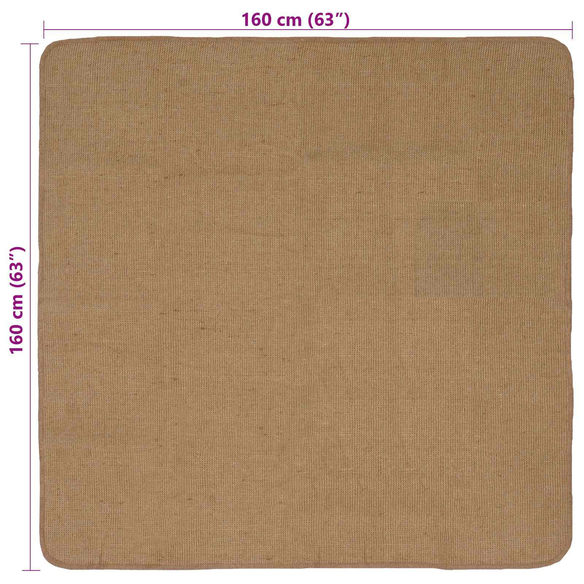 Χαλί Περιοχής Ανοιχτό καφέ 160 x 160 cm Γιούτα