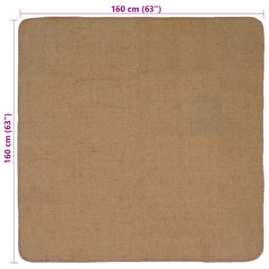 Χαλί Περιοχής Ανοιχτό καφέ 160 x 160 cm Γιούτα