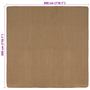 Χαλί Περιοχής Ανοιχτό καφέ 300 x 300 cm Γιούτα - Pakobazaar