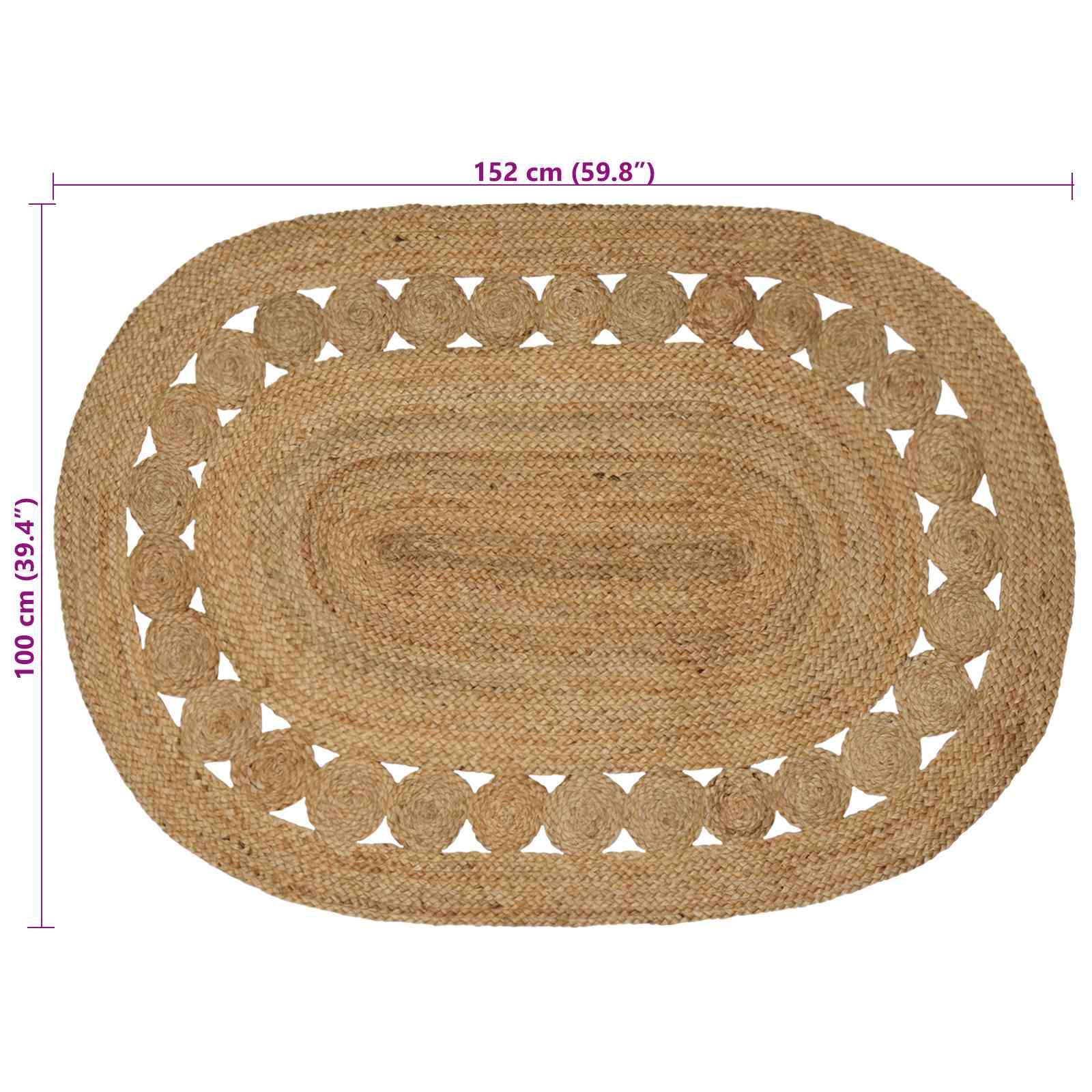 Χαλί Καφέ 100 x 152 εκ. Γιούτα - Pakobazaar