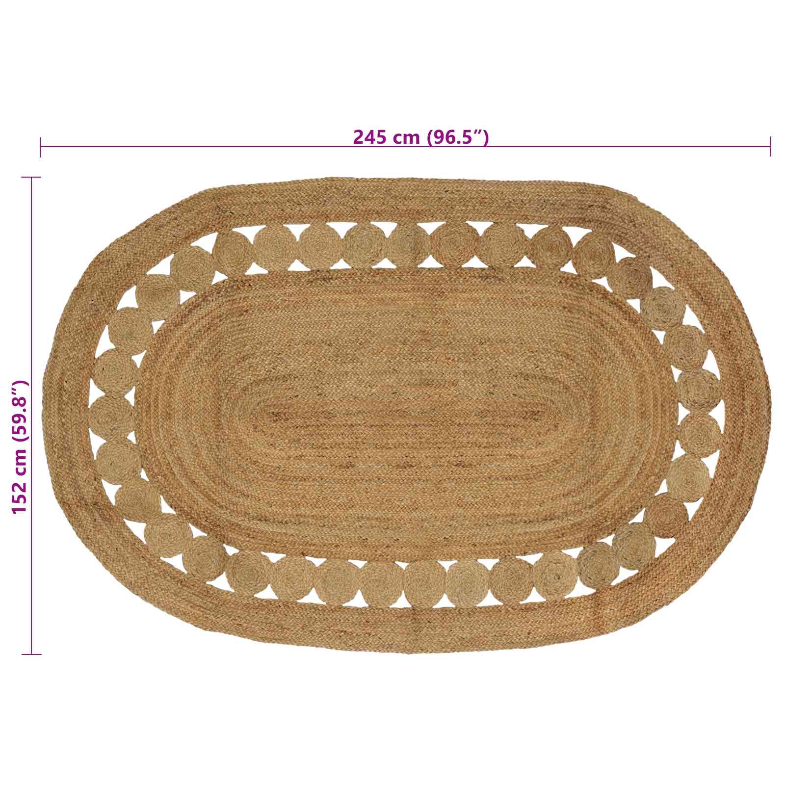 Χαλί Καφέ 152 x 245 εκ Γιούτα - Pakobazaar