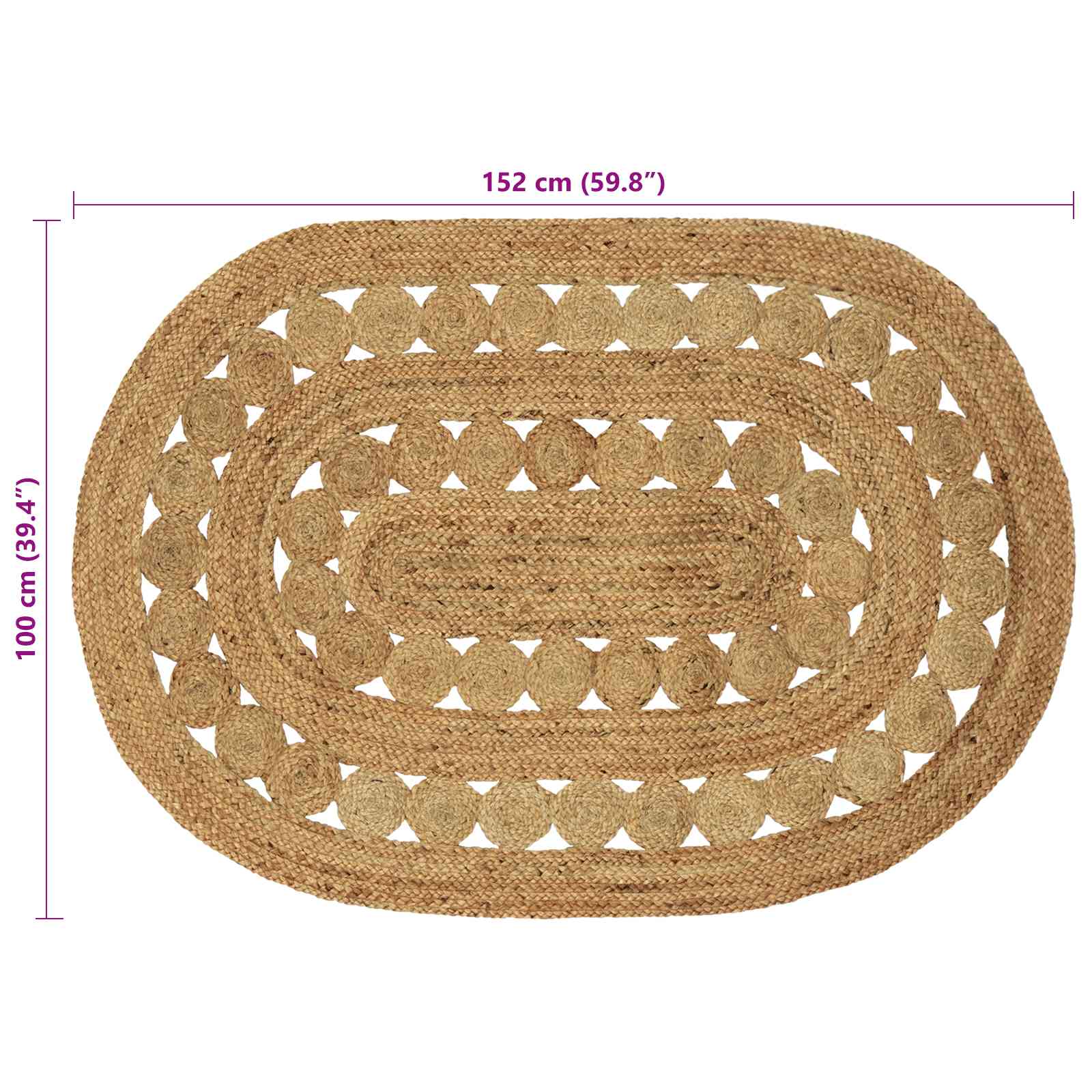 Χαλί Καφέ 100 x 152 εκ. Γιούτα - Pakobazaar