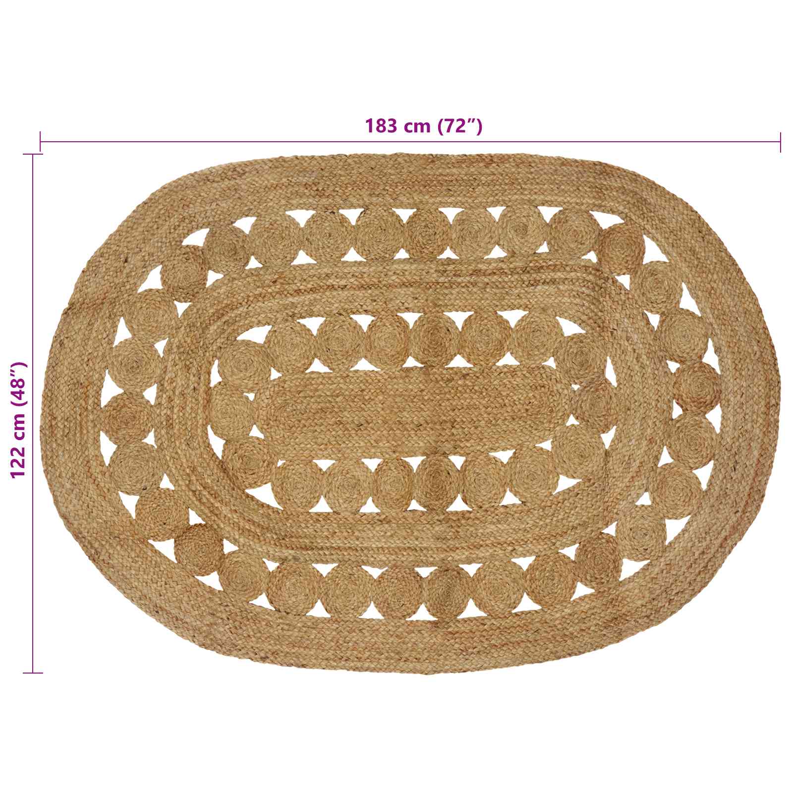Χαλί Καφέ 122 x 183 cm Γιούτα - Pakobazaar