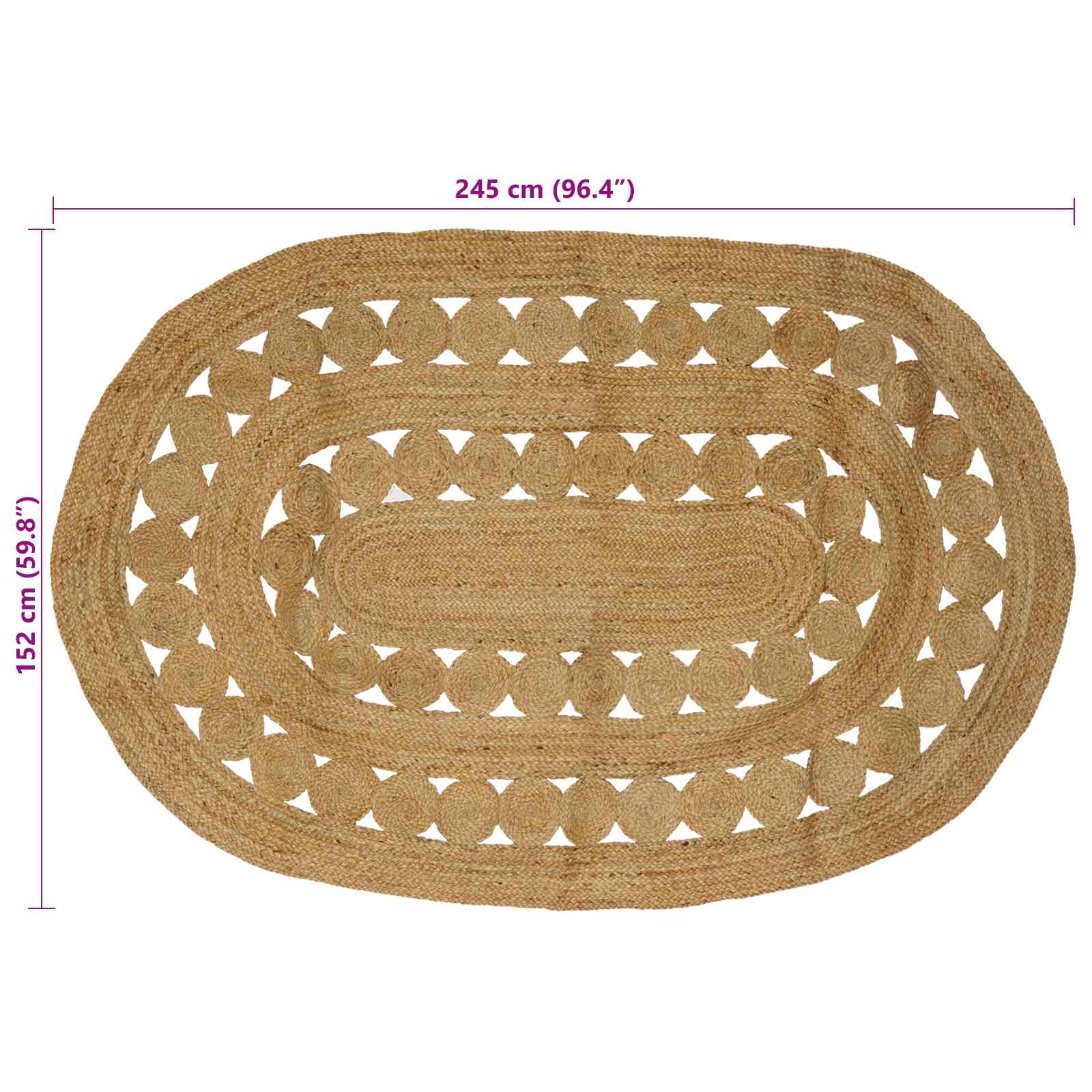 Χαλί Καφέ 152 x 245 εκ Γιούτα - Pakobazaar