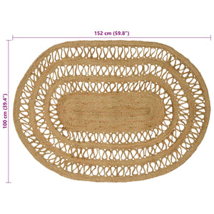 Χαλί Καφέ 100 x 152 εκ. Γιούτα - Pakobazaar