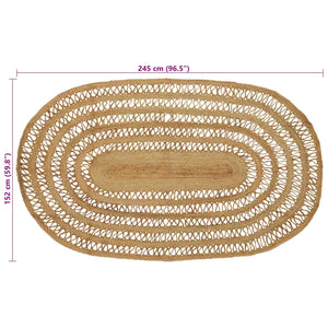Χαλί Καφέ 152 x 245 εκ Γιούτα - Pakobazaar