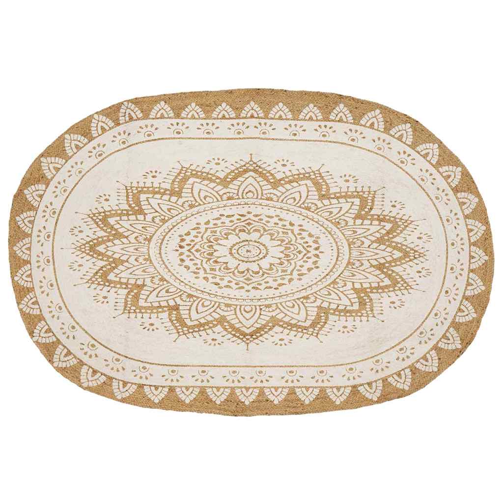 Χαλί από Ψάθα Floral Φυσικό 205 x 305 εκ Γιούτα