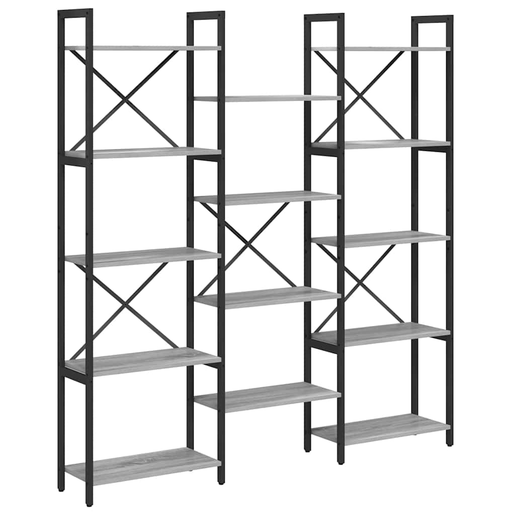 Ράφι Βιβλίων Γκρι sonoma 156 x 25 x 167 εκ. Επεξεργασμένο ξύλο