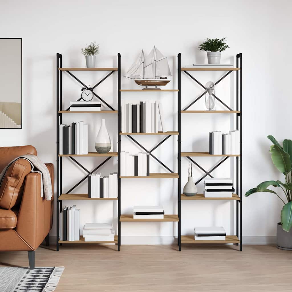 Ράφι Βιβλίων Artisan Oak 156 x 25 x 167 εκ. Επεξεργασμένο ξύλο - Pakobazaar