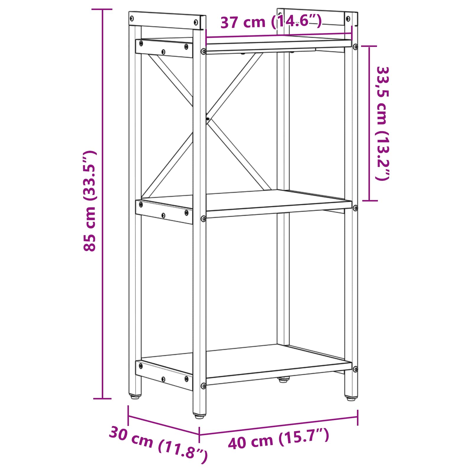 Ράφι Βιβλίων Καπνιστό Δρύς 40 x 30 x 85 εκ Επεξεργασμένο ξύλο - Pakobazaar