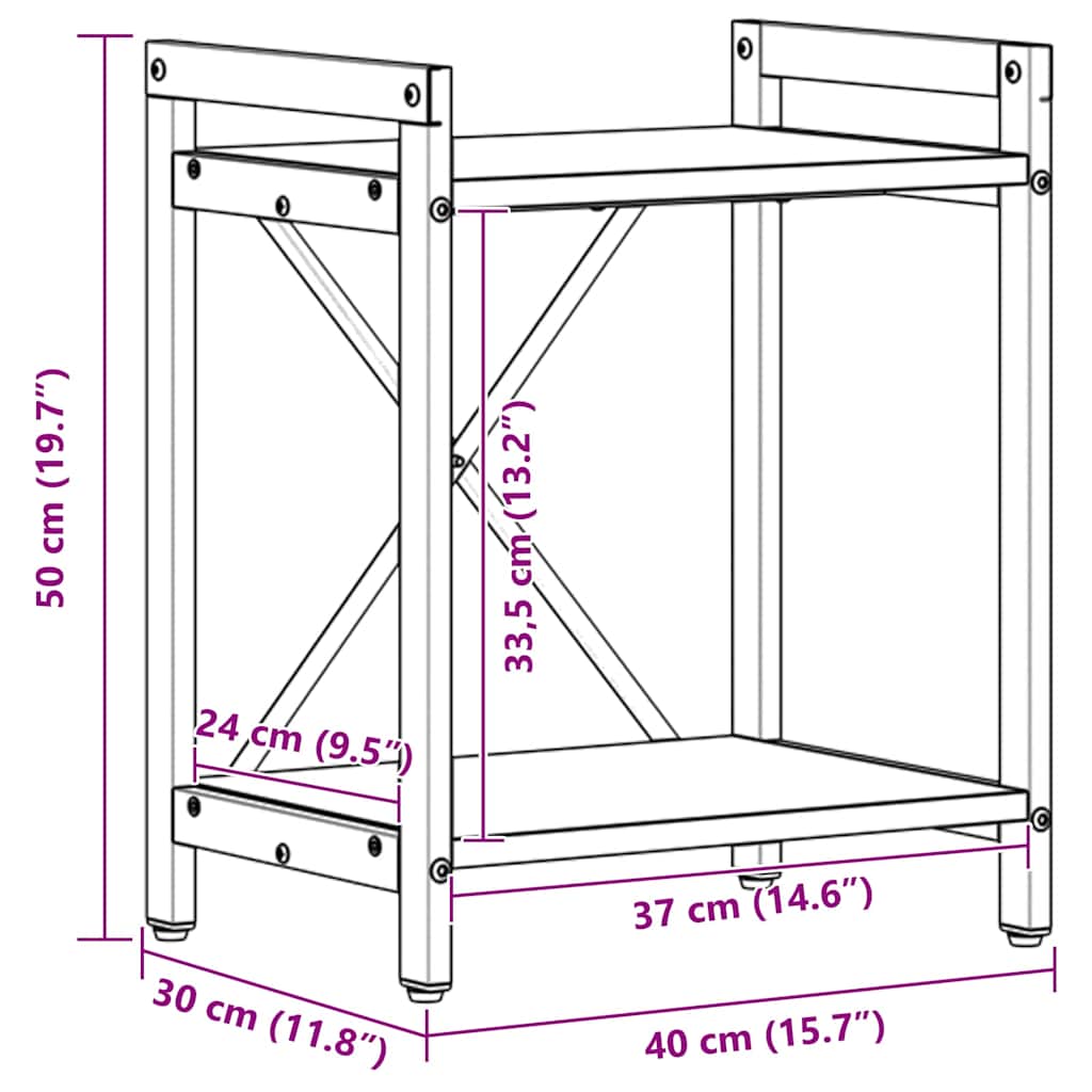 Ράφι Βιβλίων Artisan Oak 40 x 30 x 50 cm Επεξεργασμένο ξύλο - Pakobazaar