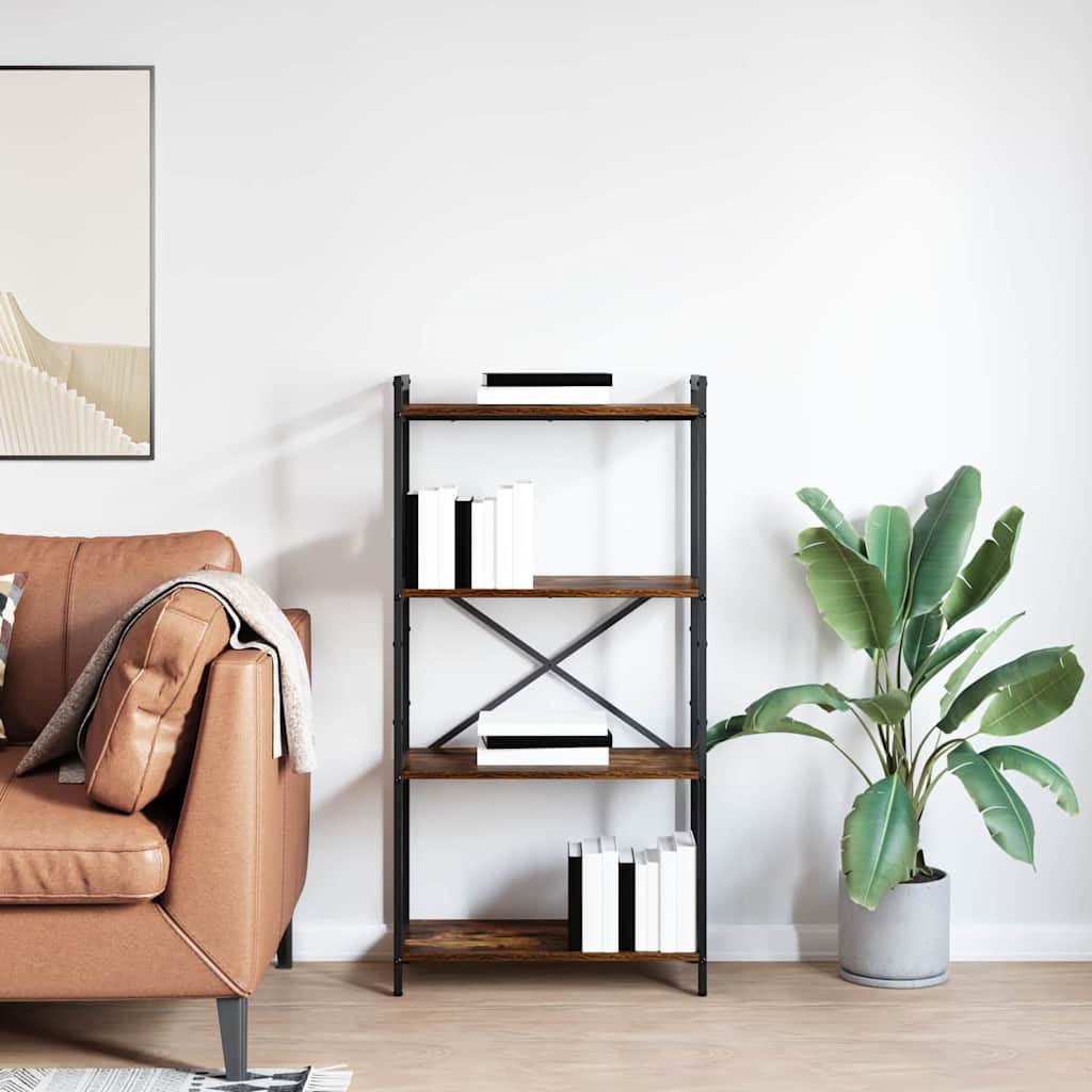 Ράφι Βιβλίων Καπνιστό Δρύς 60 x 30 x 120 εκ Επεξεργασμένο ξύλο