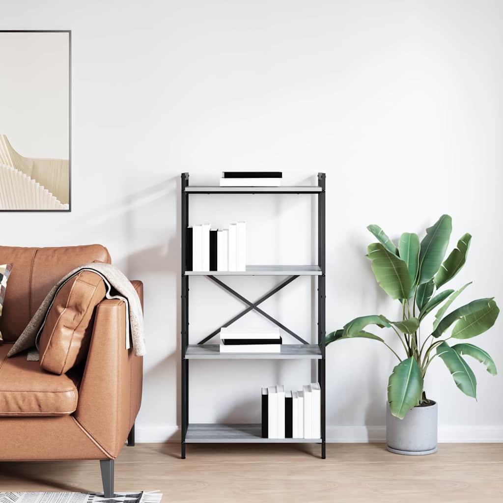 Ράφι Βιβλίων Γκρι sonoma 60 x 30 x 120 εκ Επεξεργασμένο ξύλο