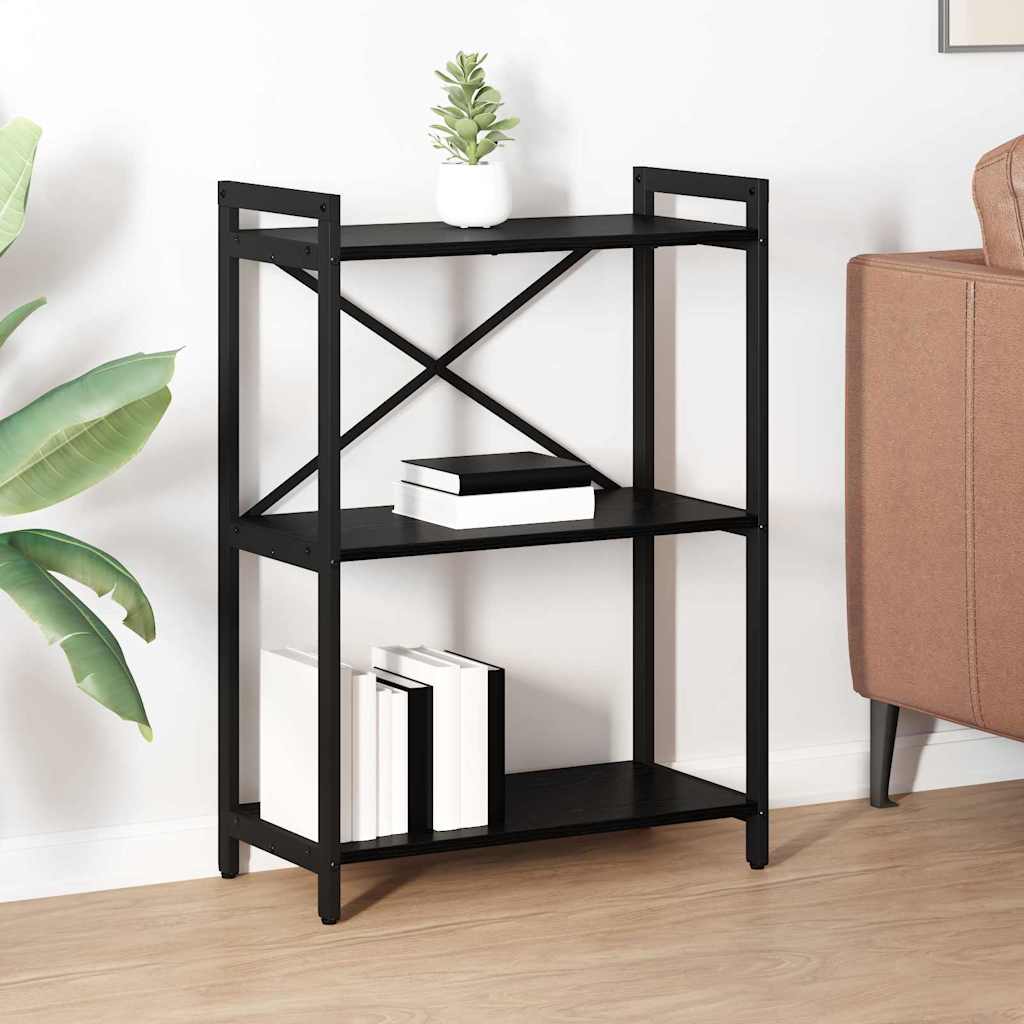 Ράφι Βιβλίων Μαύρη Οξυά 60 x 30 x 85 cm Επεξεργασμένο ξύλο