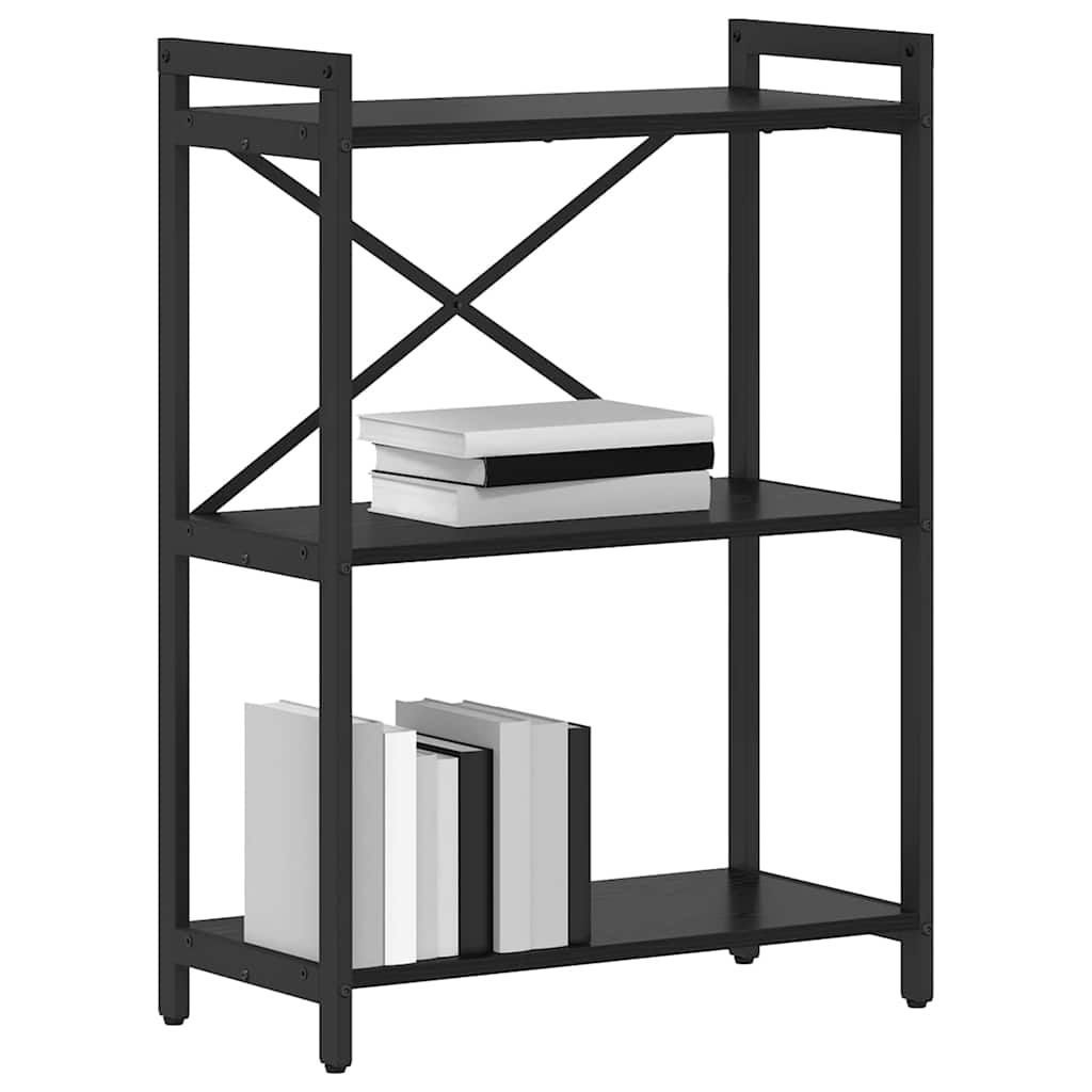 Ράφι Βιβλίων Μαύρη Οξυά 60 x 30 x 85 cm Επεξεργασμένο ξύλο